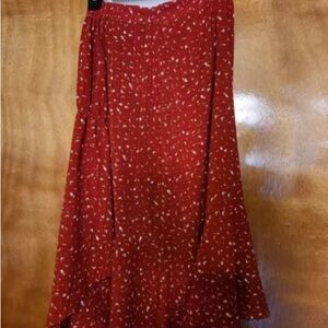 Petite Studio Red Floral Women's Skirt sz S small